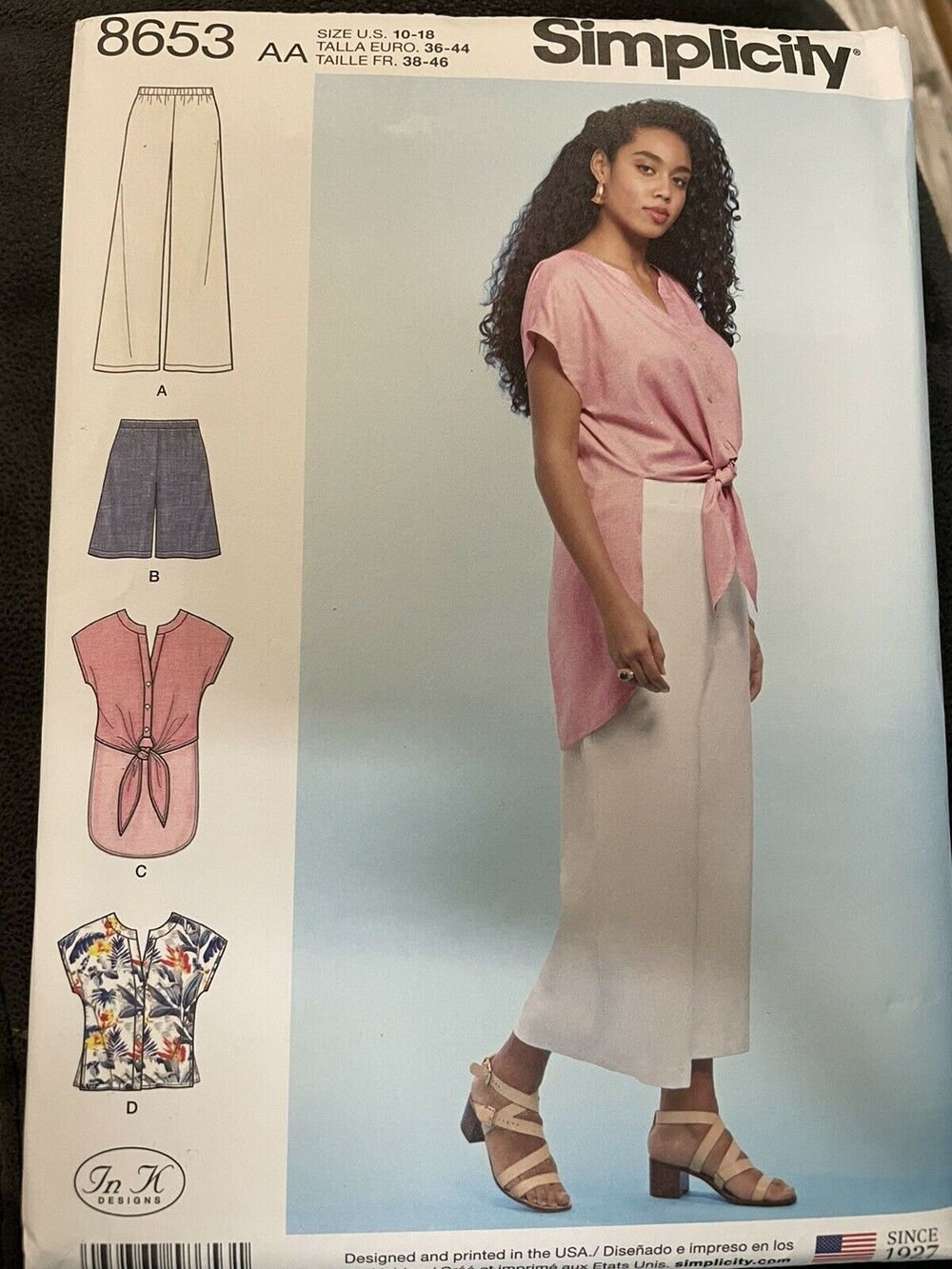Simplicity 8653 AA Size 10-18 Misses/Womens Top/2 Lengths, Pant, Short NEW UNCUT